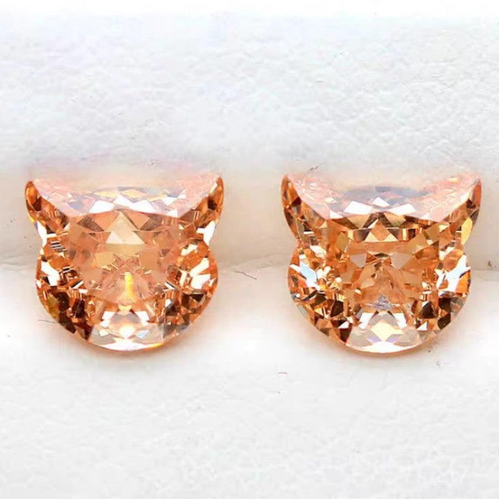 5A 7x8MM The Fortuna Cat Cut Loose CZ Stone - 2pcs