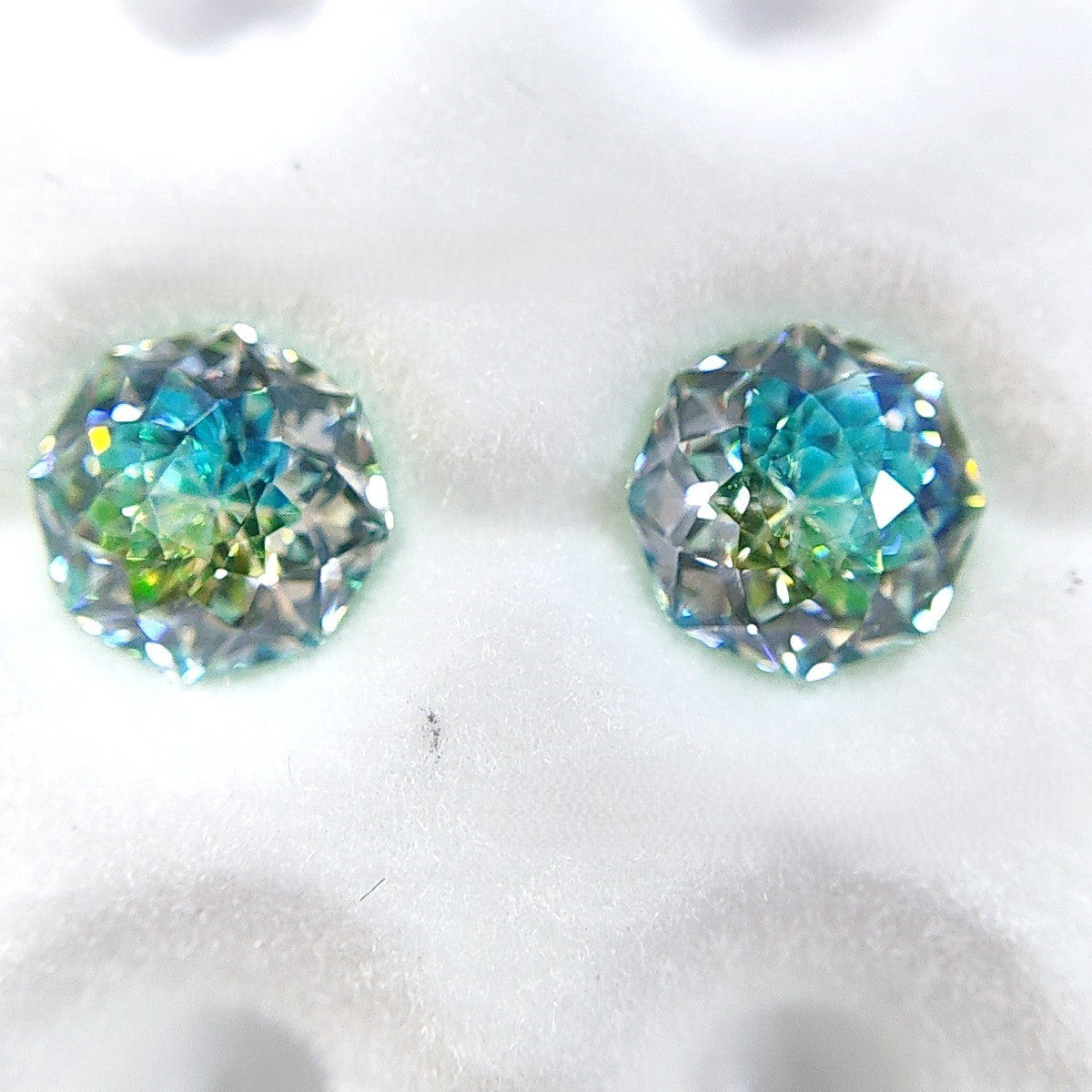 5A Octagonal Iridescent-Coated Bouquet Cut Loose CZ Stone - 2pcs