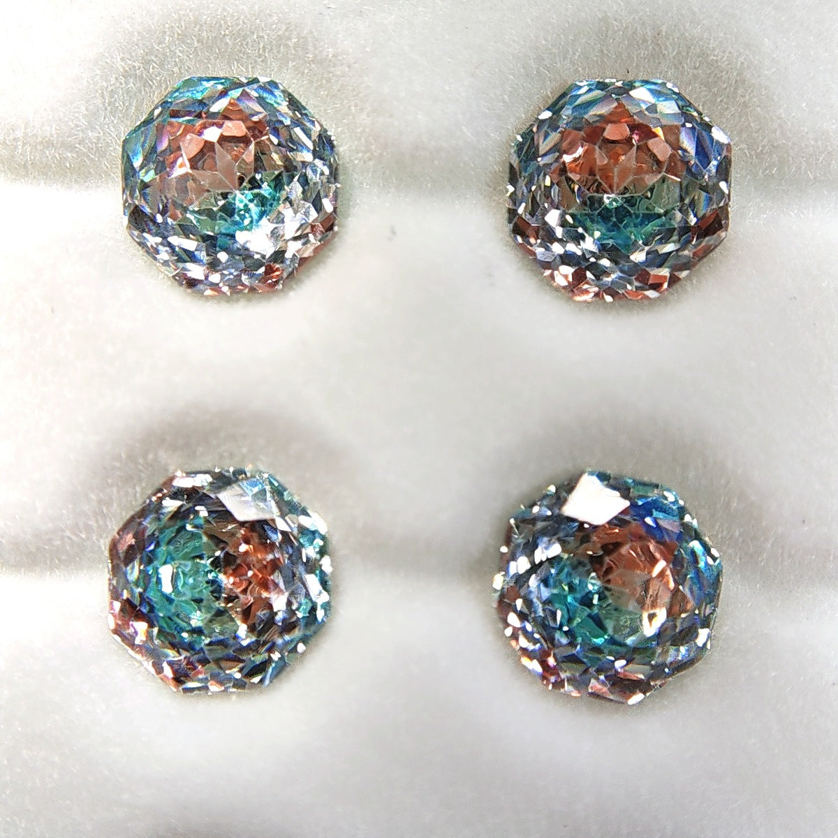 5A Octagonal Rose Cut Sandwich Loose CZ Stone - 2pcs