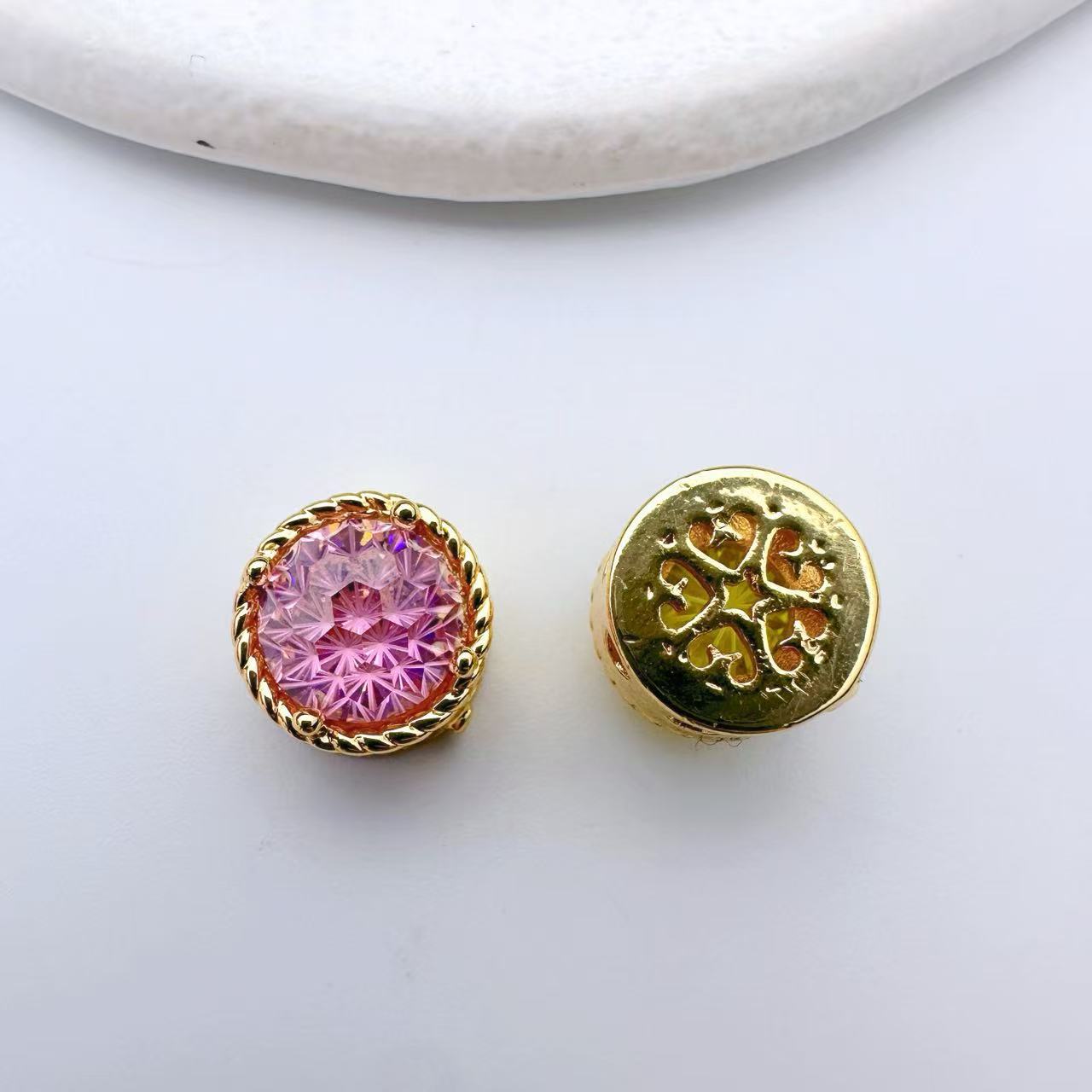 (2pcs)10*8mm Firework Square Zircon Spacer