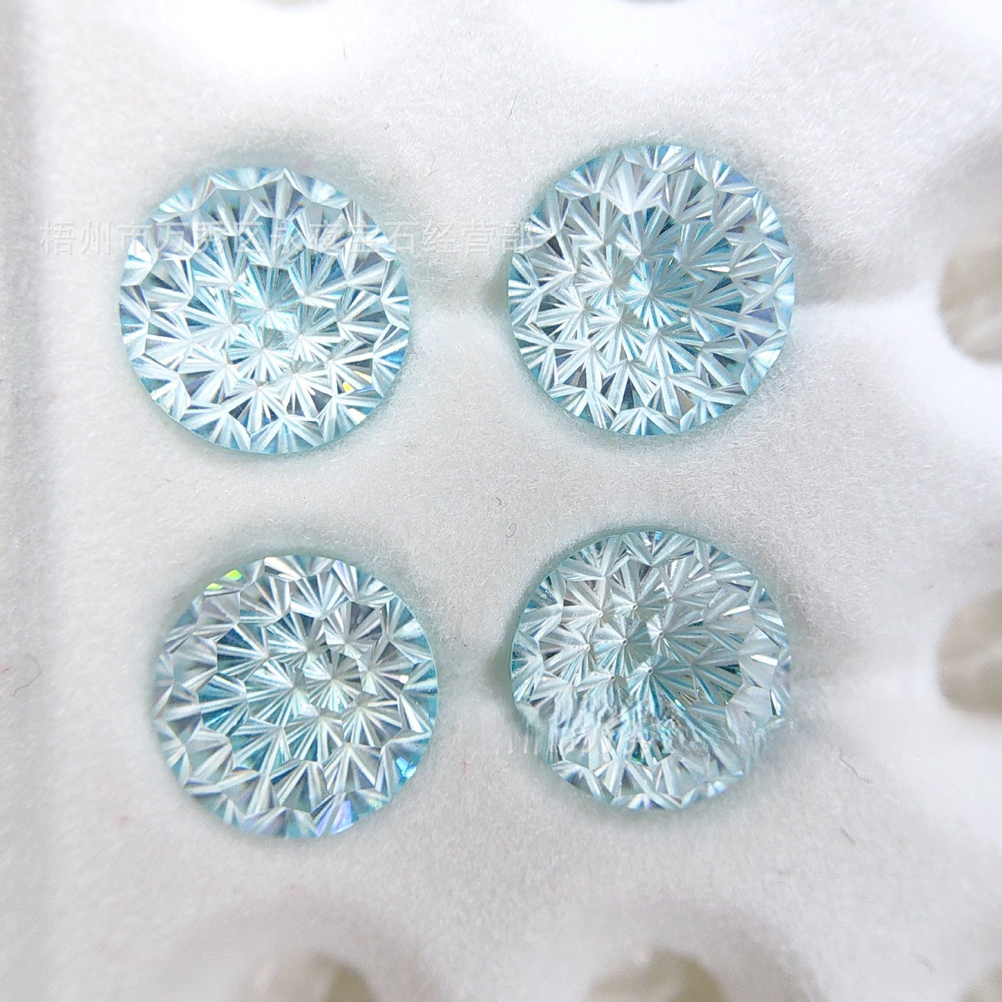5A 4-8mm Round Flame Cut Loose CZ Stone - 2pcs