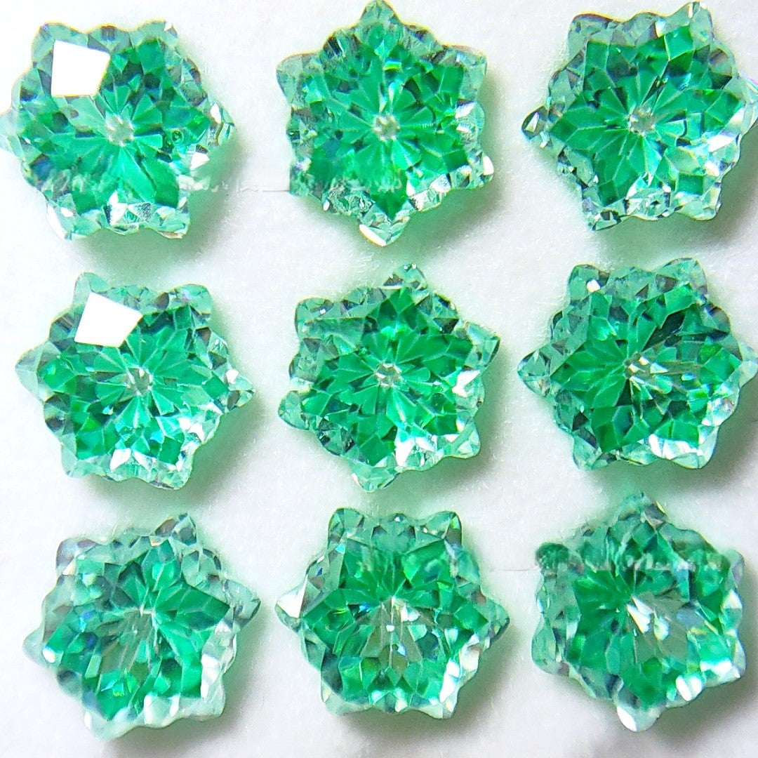 5A 6mm Christmas Blizzard Sandwich Cut Loose CZ Stone - 2pcs