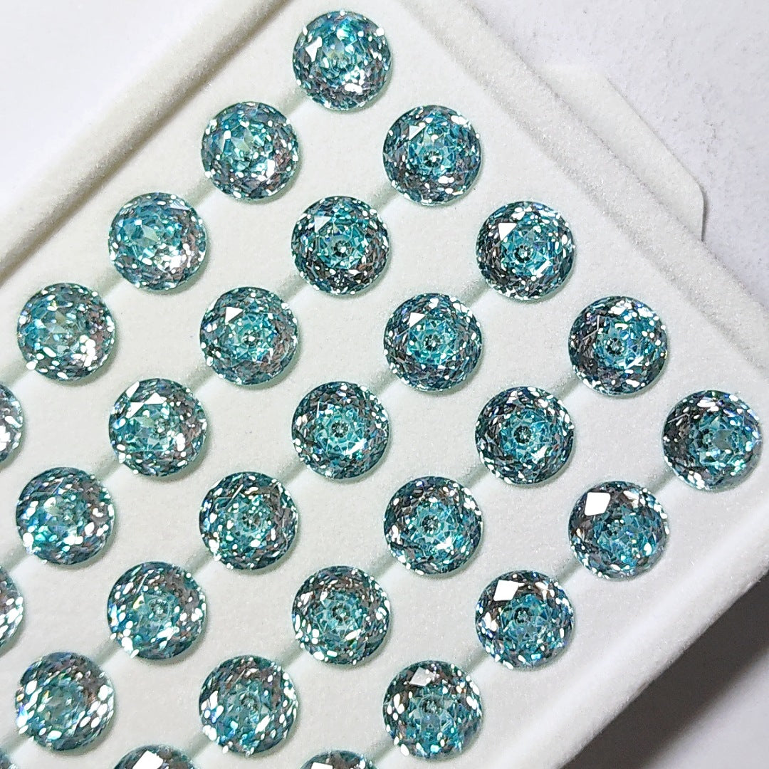 5A 6-8mm Round Coated Sandwich Rose Cut Loose CZ Stone - 2pcs