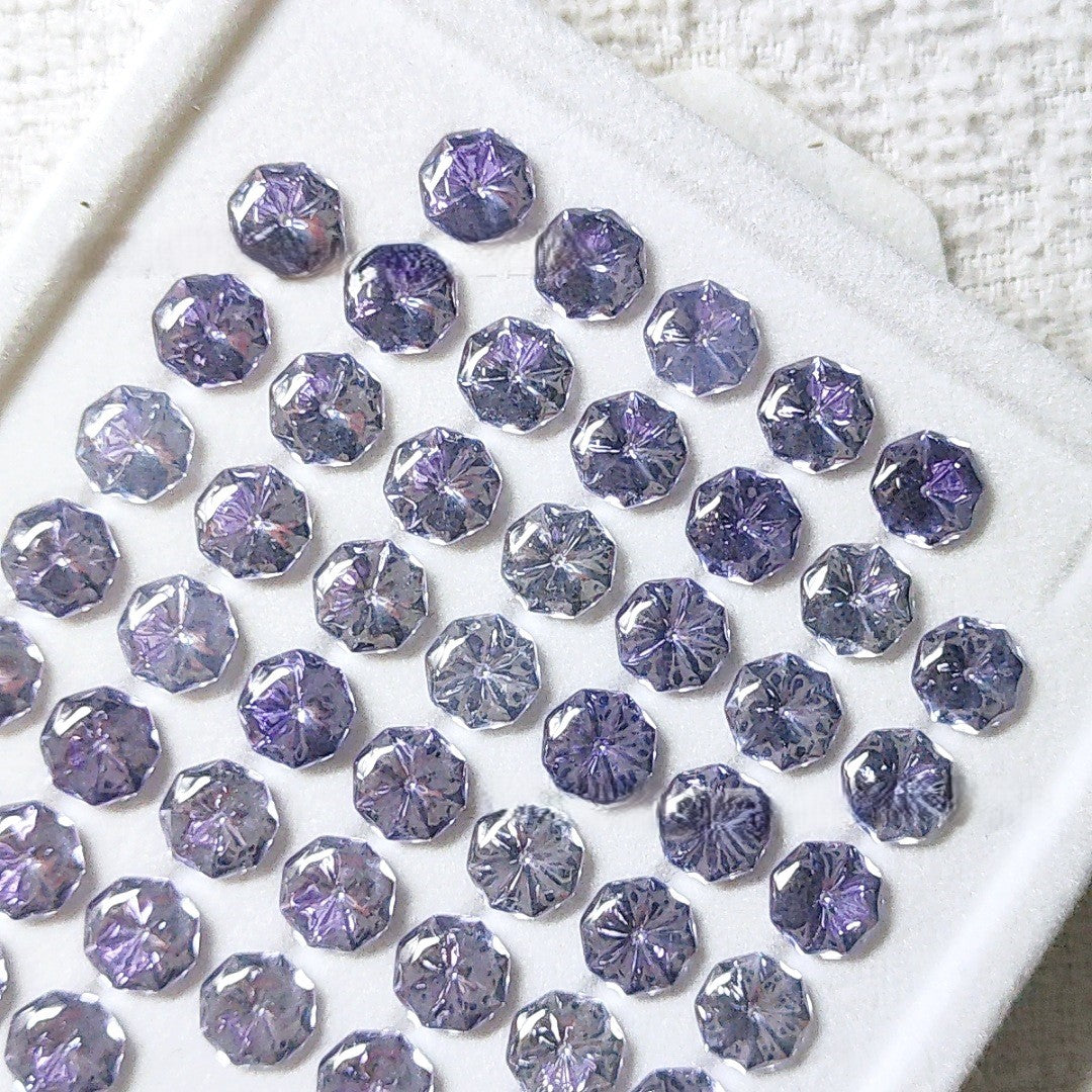 5A 6-8mm Octagonal Coated "Water Baby" Loose CZ Stone - 2pcs