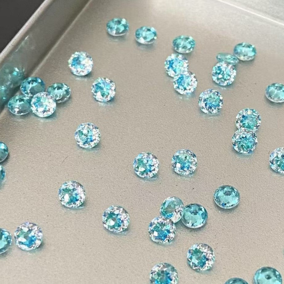 5A 4-8mm Round Bouquet Cut Loose CZ Stone - 2pcs