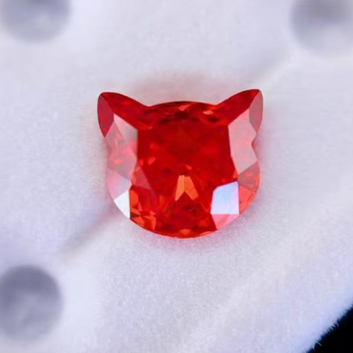 5A 7x8MM The Fortuna Cat Cut Loose CZ Stone - 2pcs