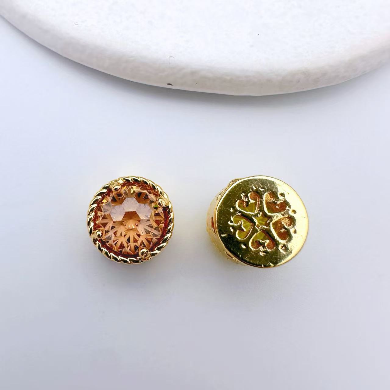 (2pcs)10*8mm Firework Square Zircon Spacer