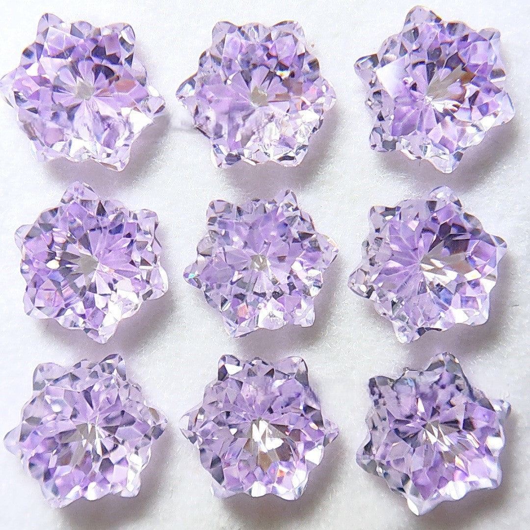 5A 6mm Christmas Blizzard Sandwich Cut Loose CZ Stone - 2pcs