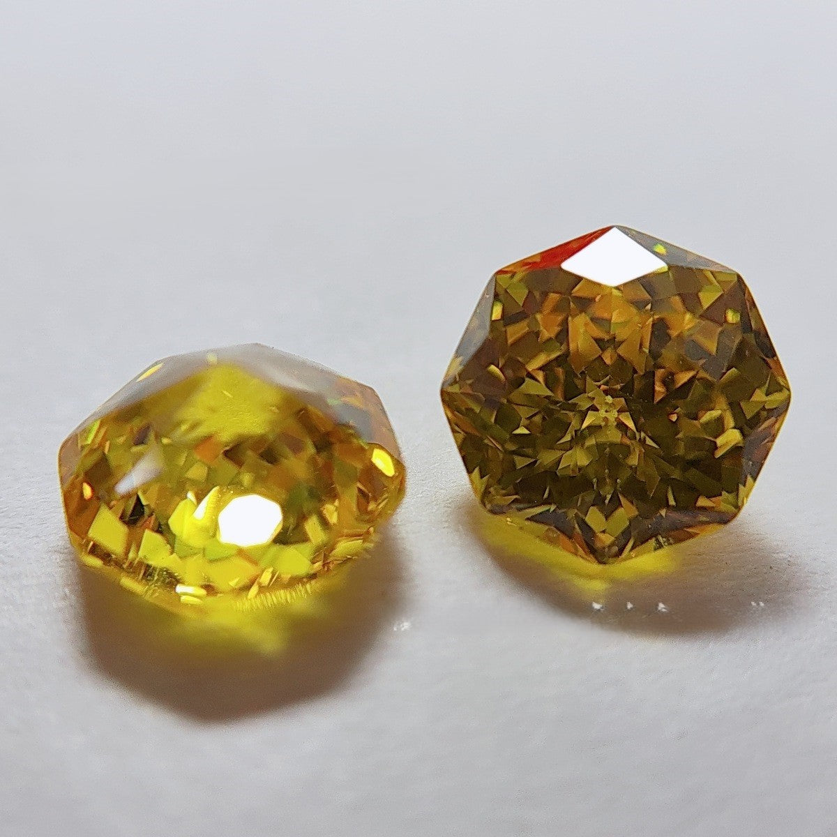 5A 6-8mm Octagonal Bouquet Cut Loose CZ Stone - 2pcs