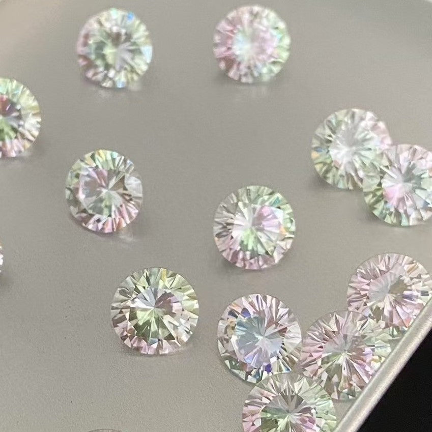 Round Gradient CZ with Hearts and Arrows