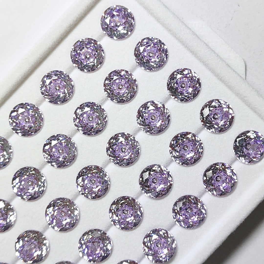 5A 6-8mm Round Coated Sandwich Rose Cut Loose CZ Stone - 2pcs