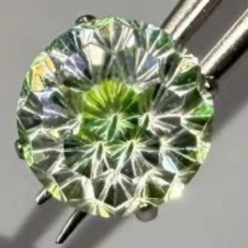 5A 6-8mm Round Iridescent Flame Cut Loose CZ Stone - 2pcs