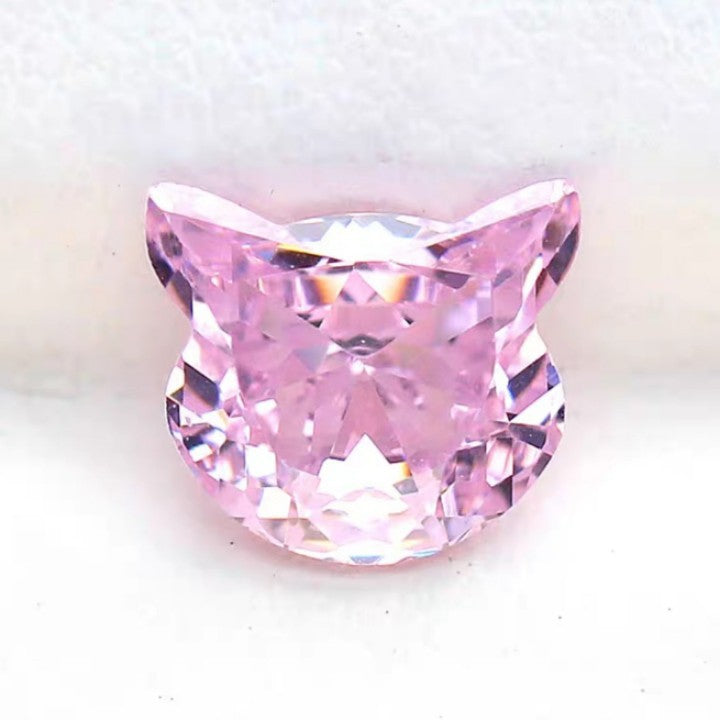 5A 7x8MM The Fortuna Cat Cut Loose CZ Stone - 2pcs