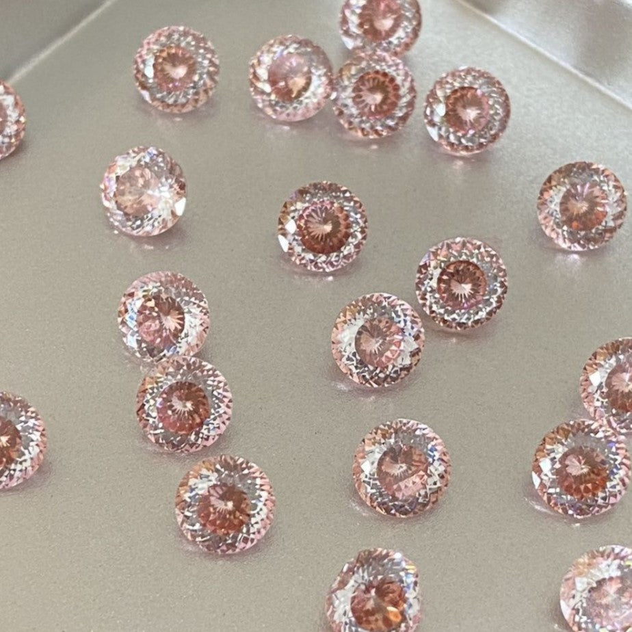 5A 4mm Round Coated Nest Cut Loose CZ Stone - 2pcs