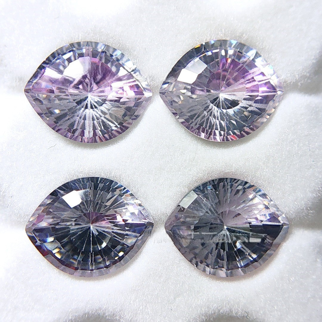 5A 8-10mm Gradient Evil Eye Firework Cut Loose CZ Stone - 1pcs