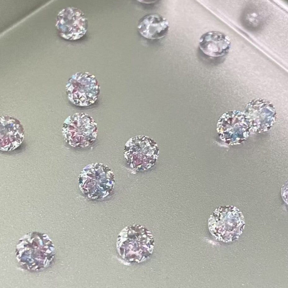 5A 4-8mm Round Bouquet Cut Loose CZ Stone - 2pcs