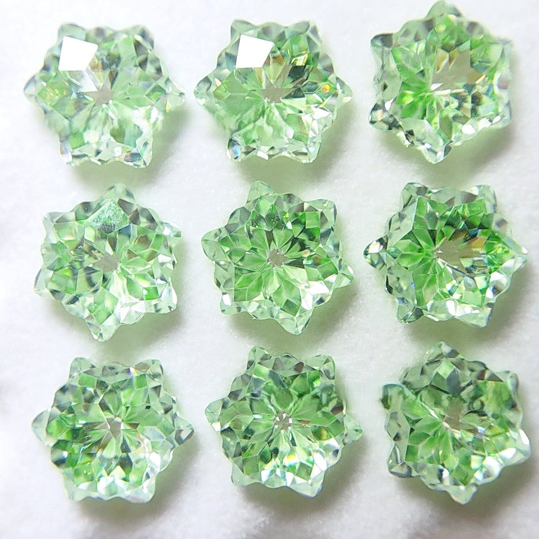 5A 6mm Christmas Blizzard Sandwich Cut Loose CZ Stone - 2pcs