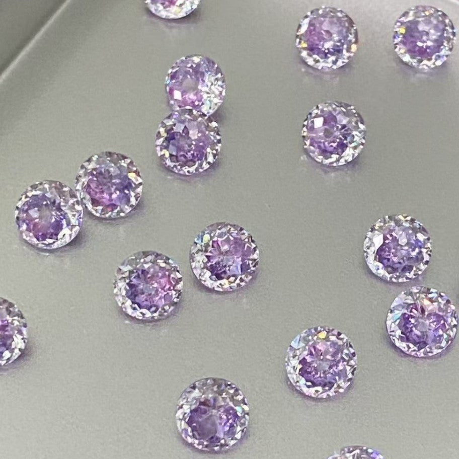 5A 4-8mm Round Bouquet Cut Loose CZ Stone - 2pcs