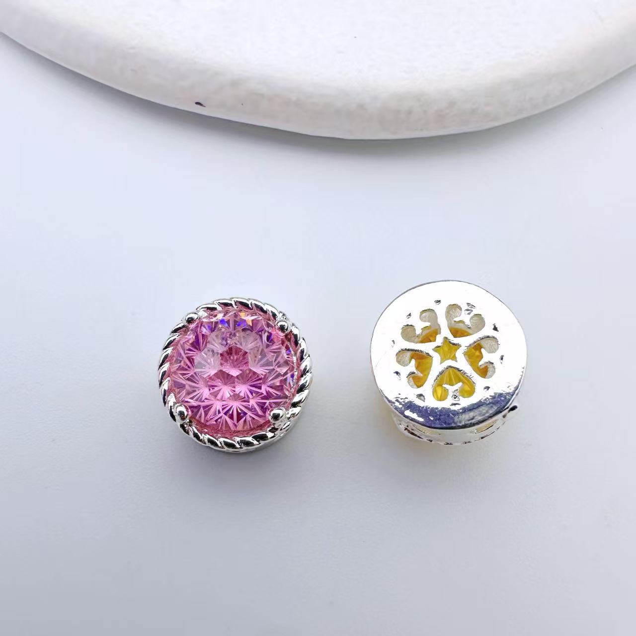 (2pcs)10*8mm Firework Square Zircon Spacer
