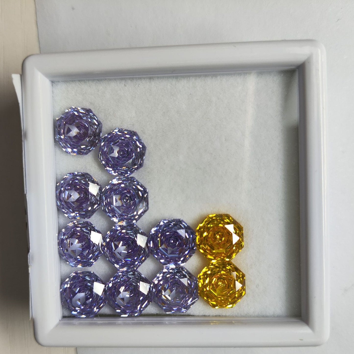 5A 6-10mm Octagonal Open-Back Rose Cut Loose CZ Stone - 2pcs