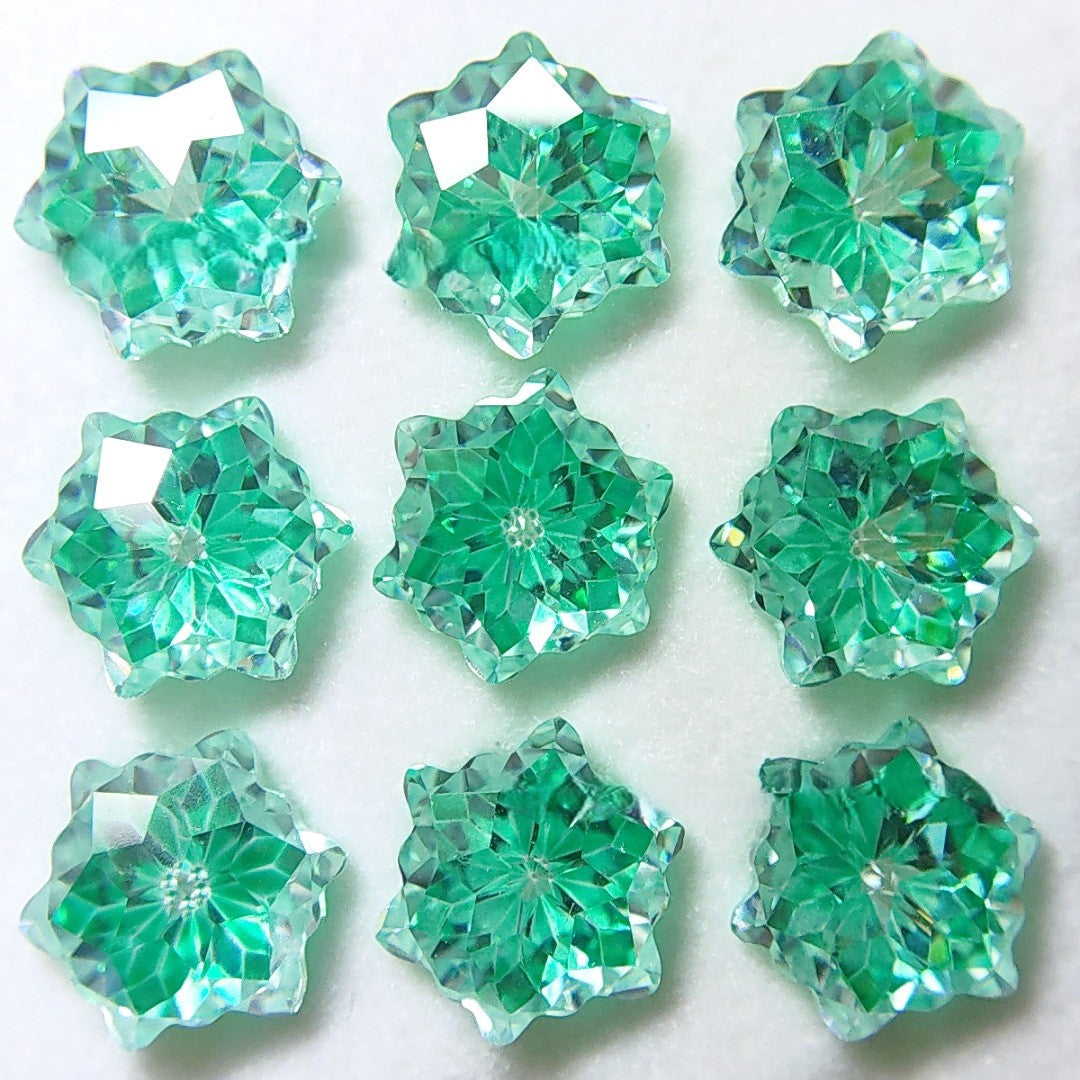 5A 6mm Christmas Blizzard Sandwich Cut Loose CZ Stone - 2pcs