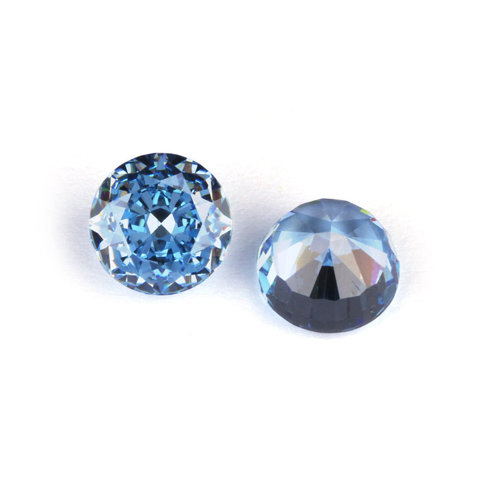 5A 4-12mm Round Glacial Shard Cut Loose CZ Stone - 1pcs