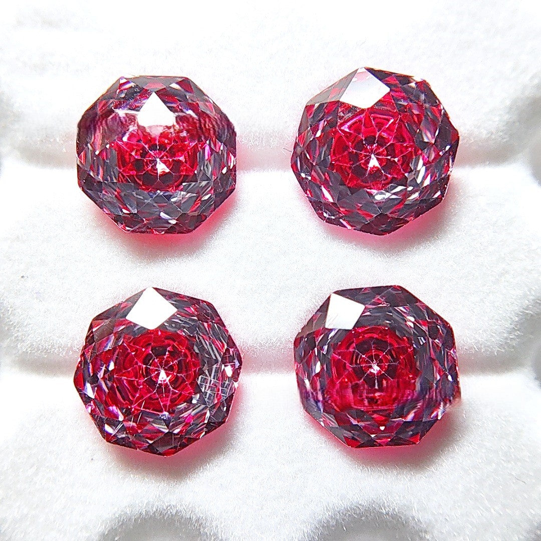 5A 6-8mm Octagonal Sweetheart Millennium Rose Cut Loose CZ Stone - 2pcs