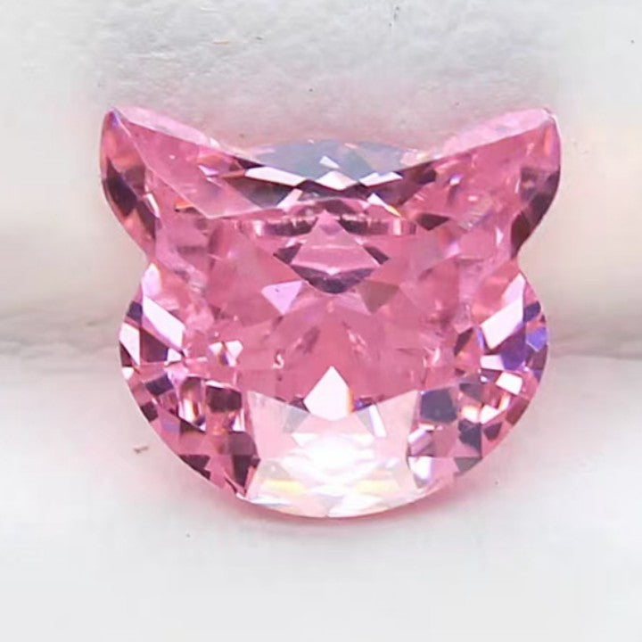 5A 7x8MM The Fortuna Cat Cut Loose CZ Stone - 2pcs