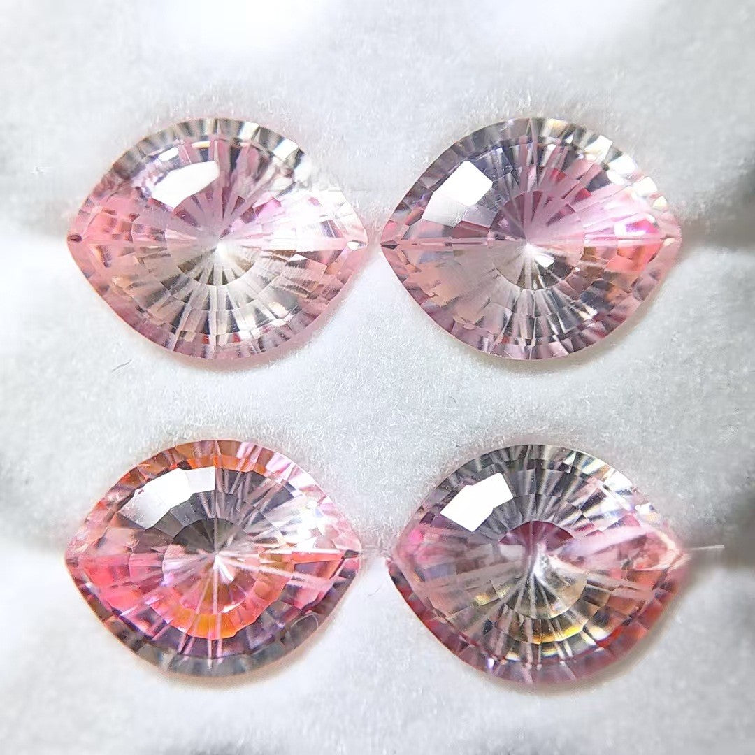 5A 8-10mm Gradient Evil Eye Firework Cut Loose CZ Stone - 1pcs