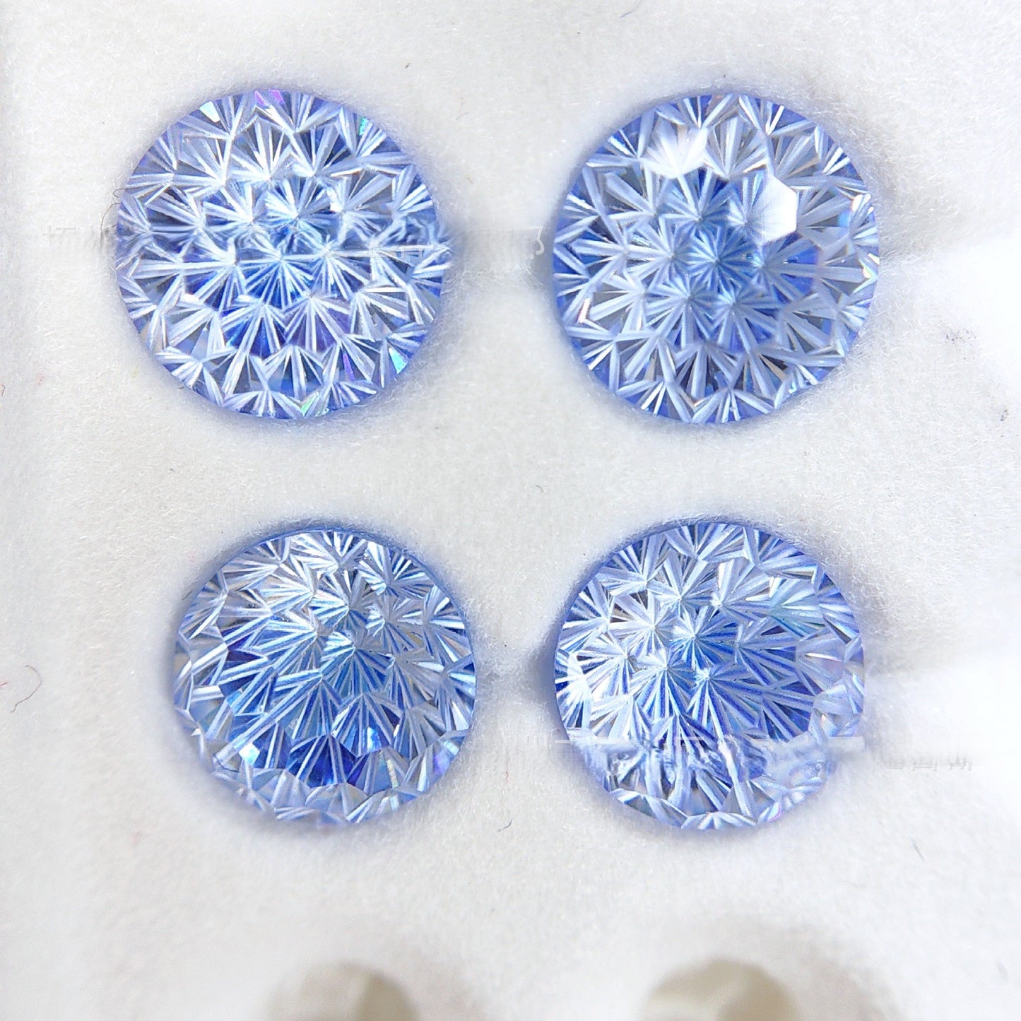 5A 4-8mm Round Flame Cut Loose CZ Stone - 2pcs