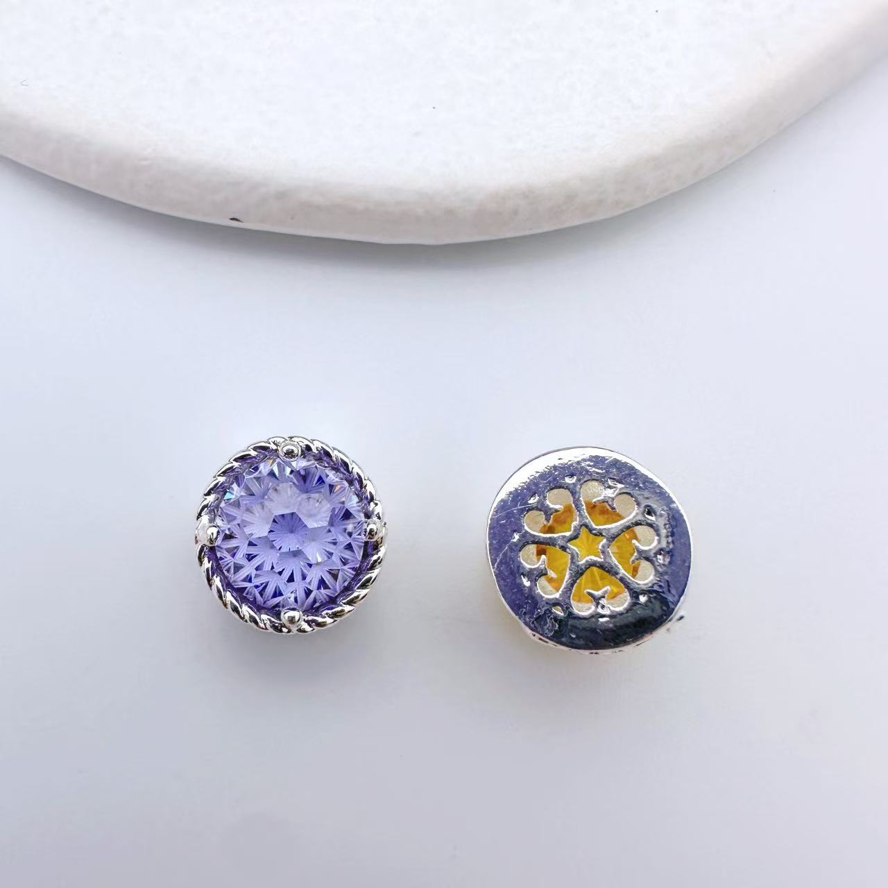(2pcs)10*8mm Firework Square Zircon Spacer