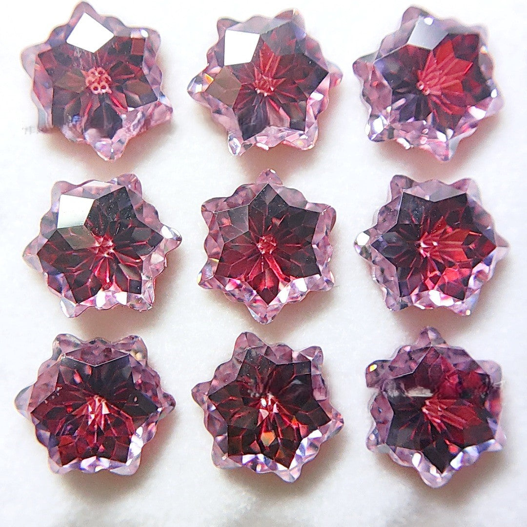 5A 6mm Christmas Blizzard Sandwich Cut Loose CZ Stone - 2pcs