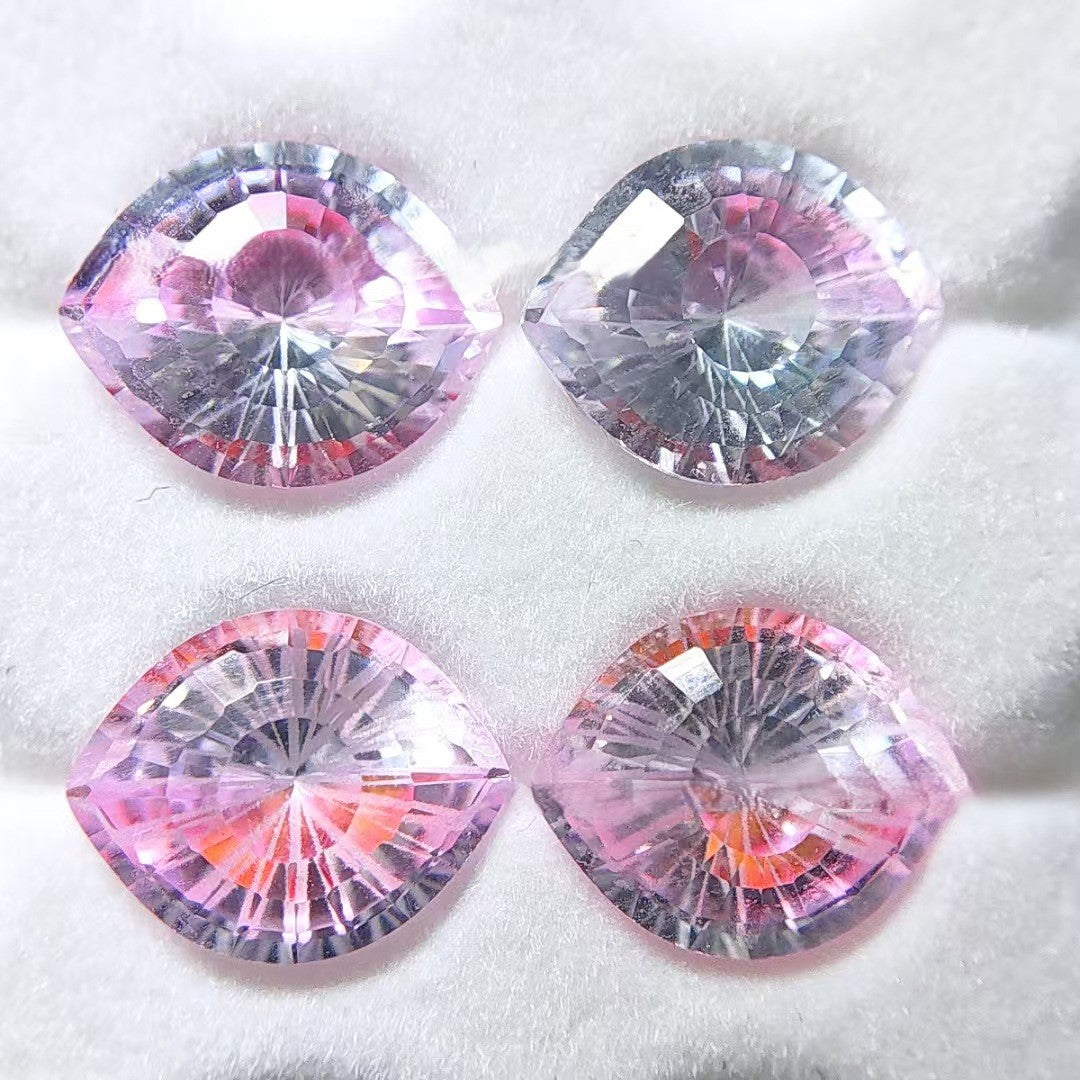 5A 8-10mm Gradient Evil Eye Firework Cut Loose CZ Stone - 1pcs
