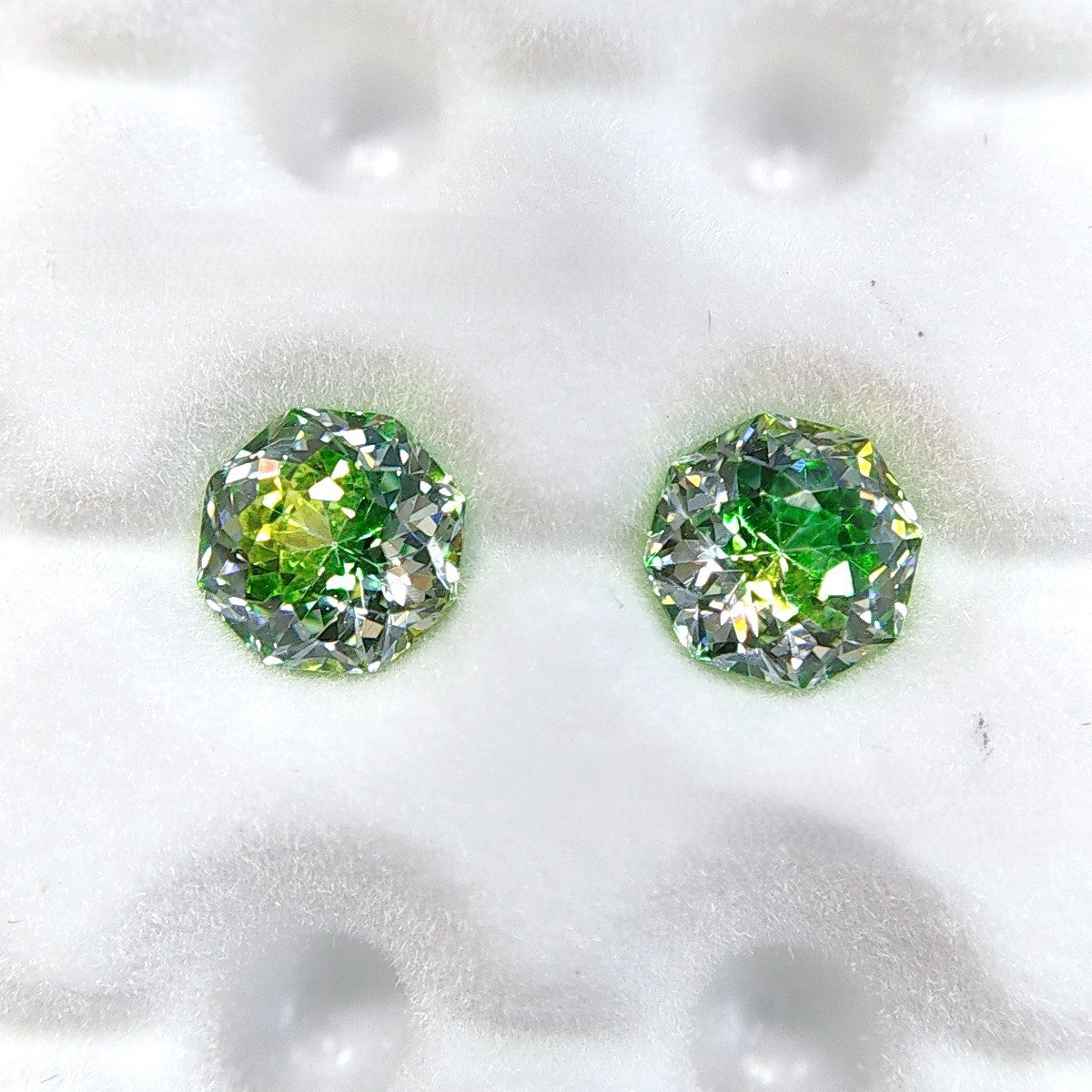 5A Octagonal Iridescent-Coated Bouquet Cut Loose CZ Stone - 2pcs