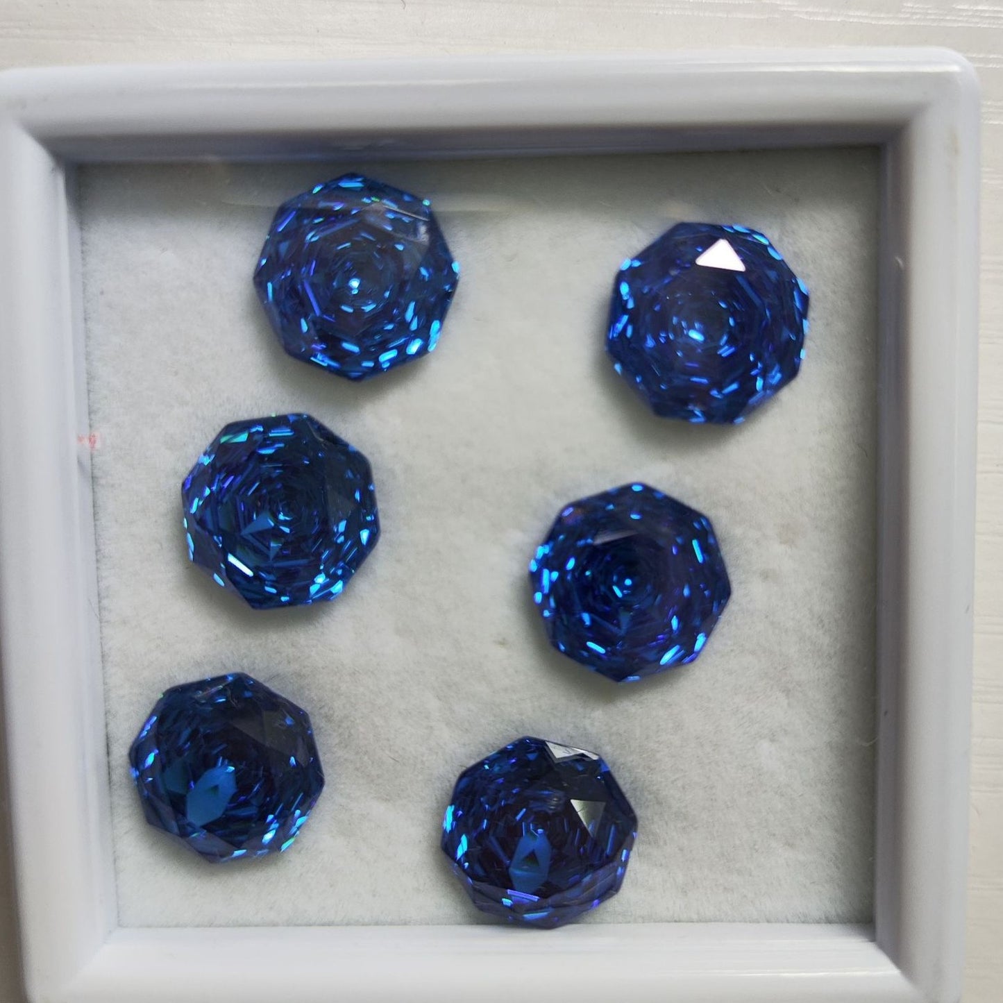 5A 6-10mm Octagonal Open-Back Rose Cut Loose CZ Stone - 2pcs