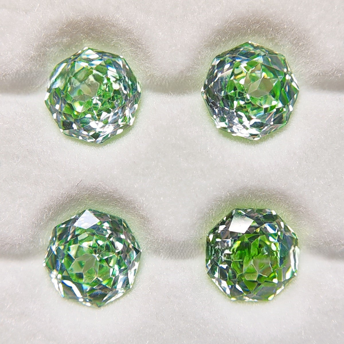 5A 6-8mm Octagonal Sweetheart Millennium Rose Cut Loose CZ Stone - 2pcs