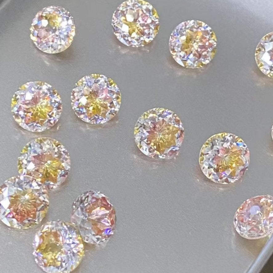 5A 4-8mm Round Bouquet Cut Loose CZ Stone - 2pcs