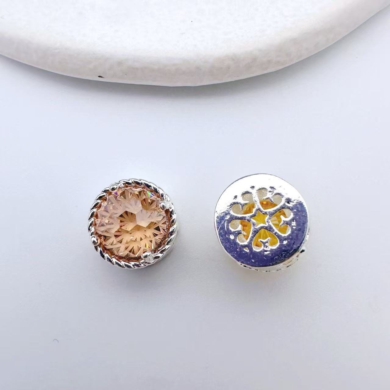 (2pcs)10*8mm Firework Square Zircon Spacer