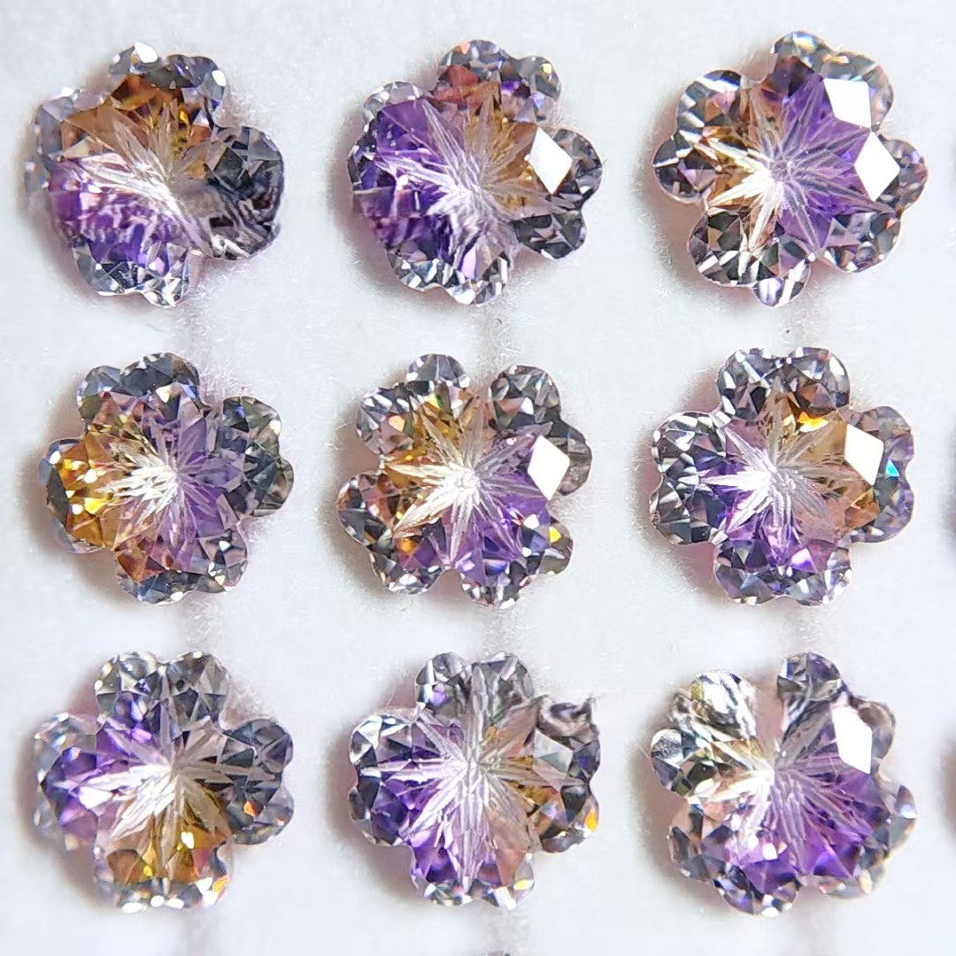 5A 6mm Lucky Clover Coated Loose CZ Stone - 2pcs