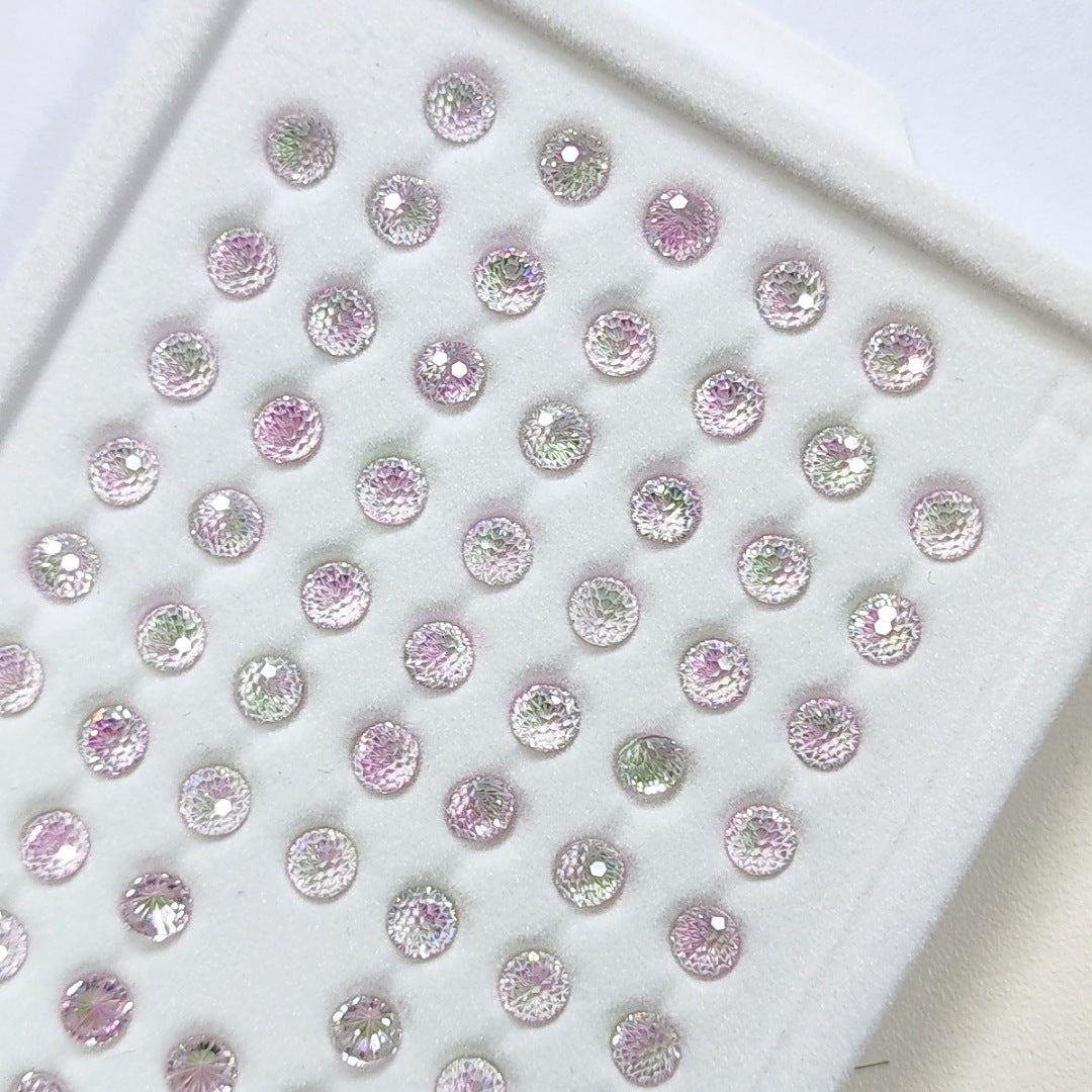 5A 4mm Round Flame Cut Loose CZ Stone - 2pcs