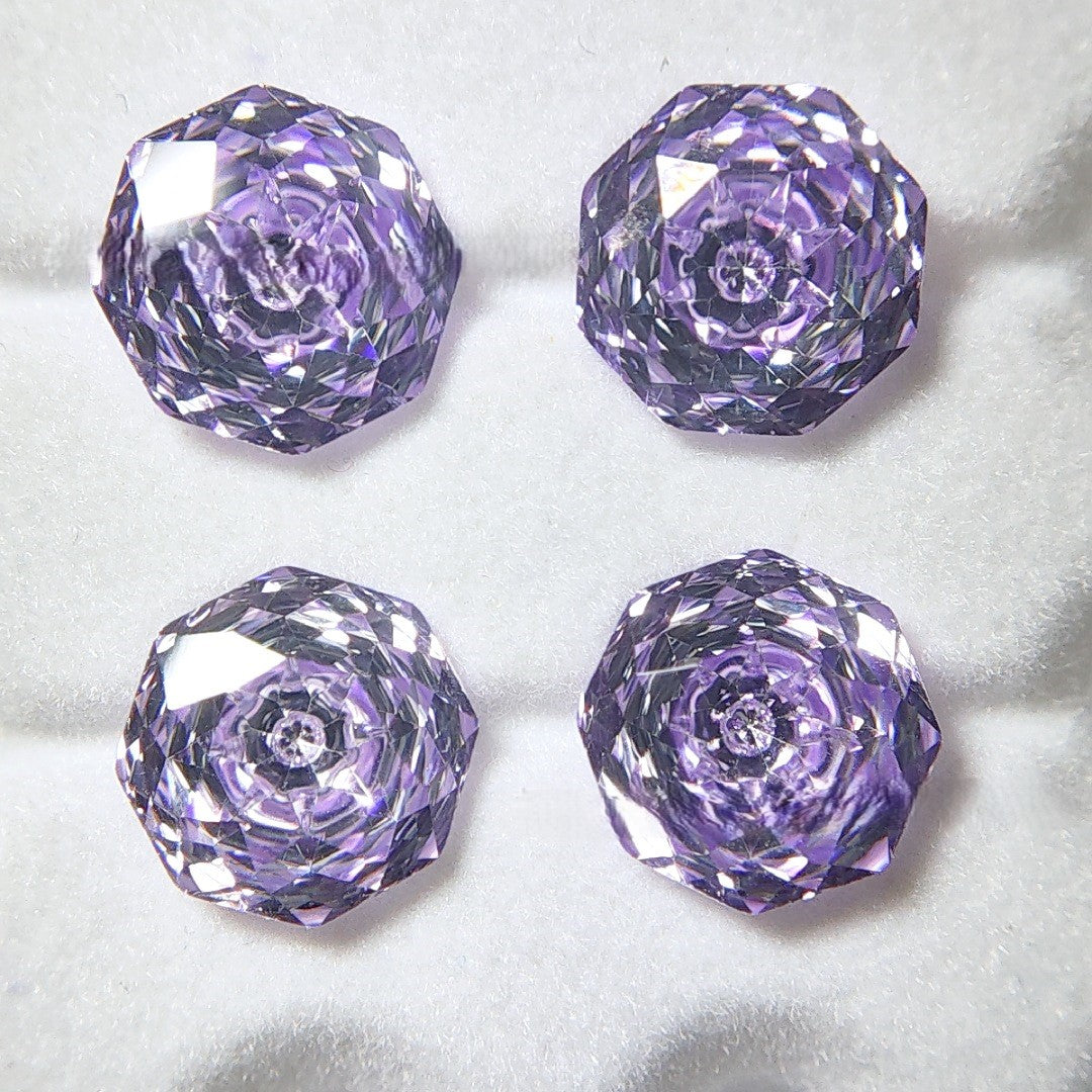 5A 6-8mm Octagonal Sweetheart Millennium Rose Cut Loose CZ Stone - 2pcs