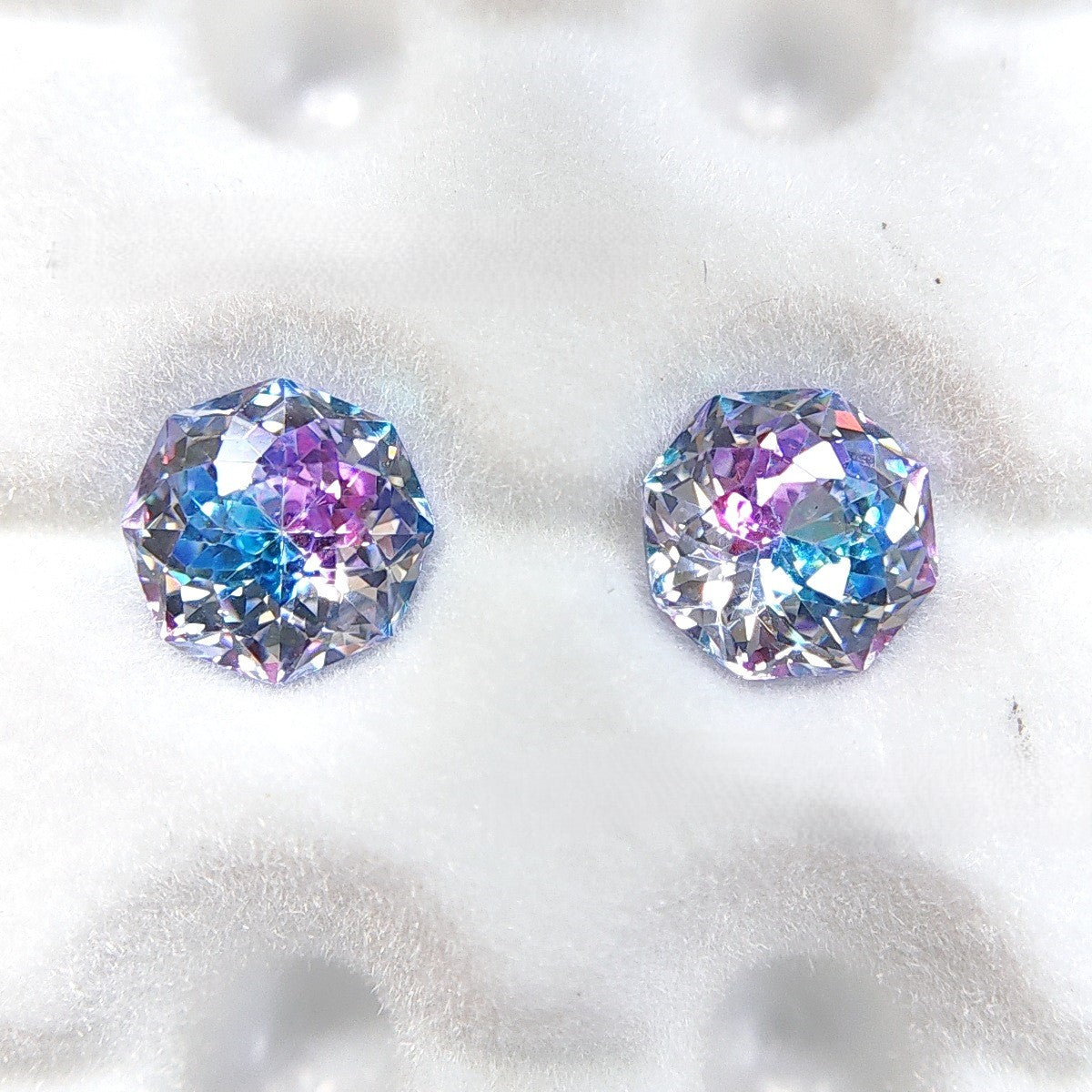5A Octagonal Iridescent-Coated Bouquet Cut Loose CZ Stone - 2pcs