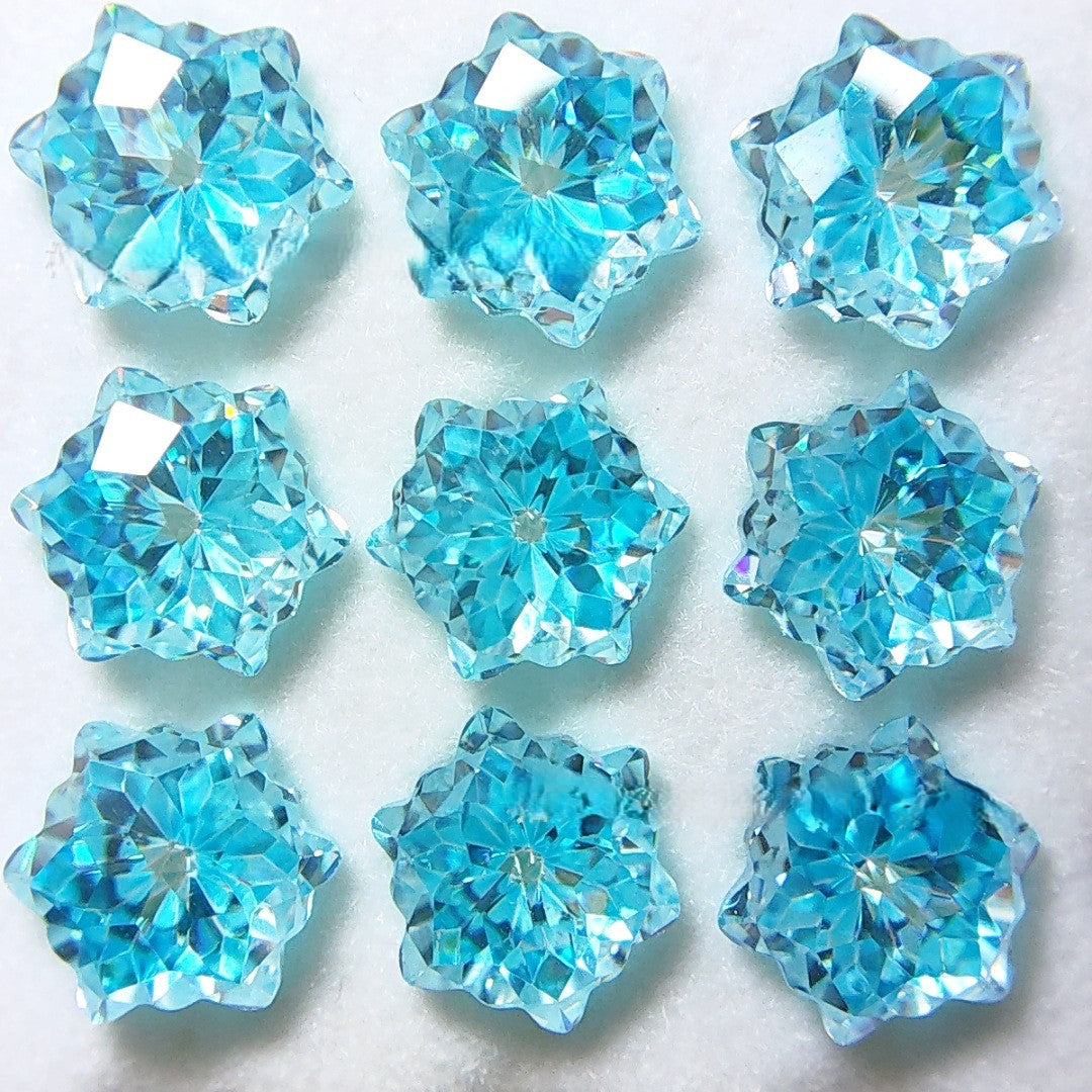 5A 6mm Christmas Blizzard Sandwich Cut Loose CZ Stone - 2pcs