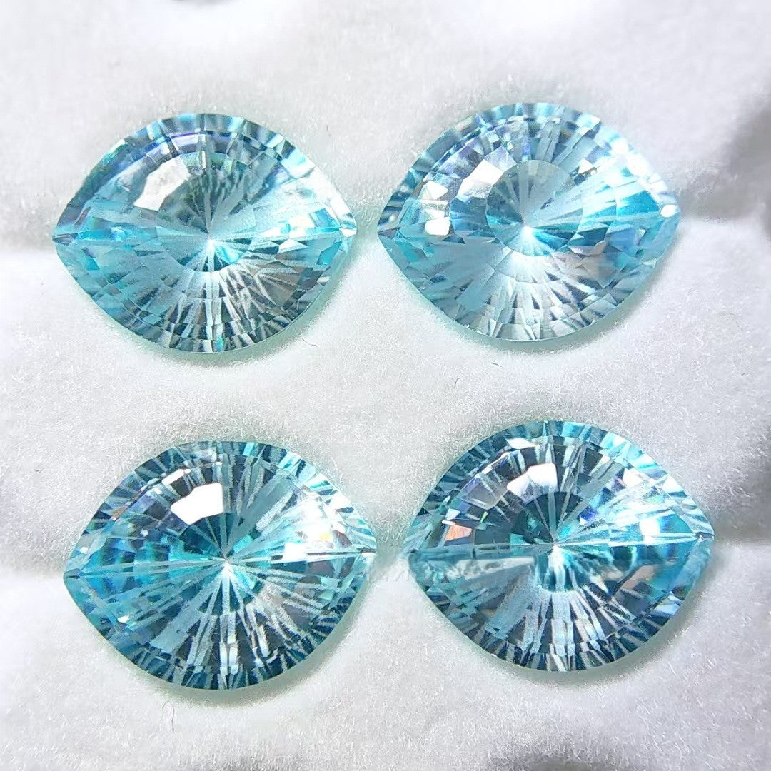 5A 8-10mm Gradient Evil Eye Firework Cut Loose CZ Stone - 1pcs