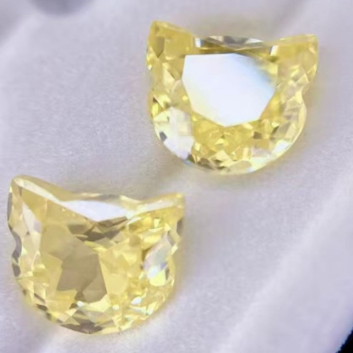 5A 7x8MM The Fortuna Cat Cut Loose CZ Stone - 2pcs