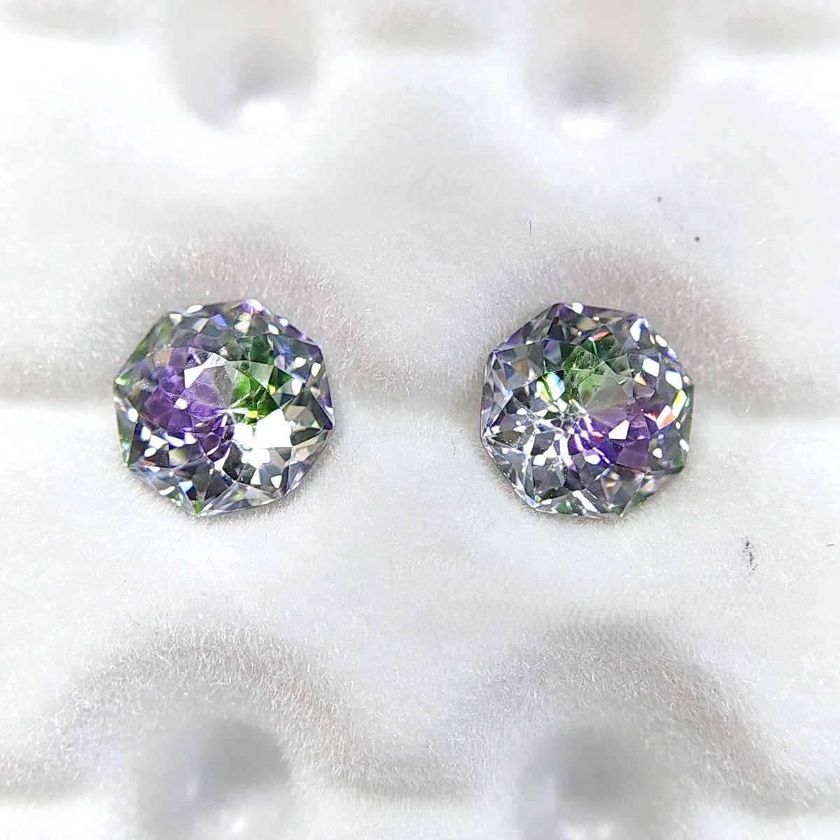 5A Octagonal Iridescent-Coated Bouquet Cut Loose CZ Stone - 2pcs