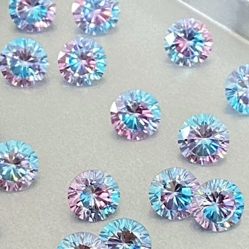 Round Gradient CZ with Hearts and Arrows