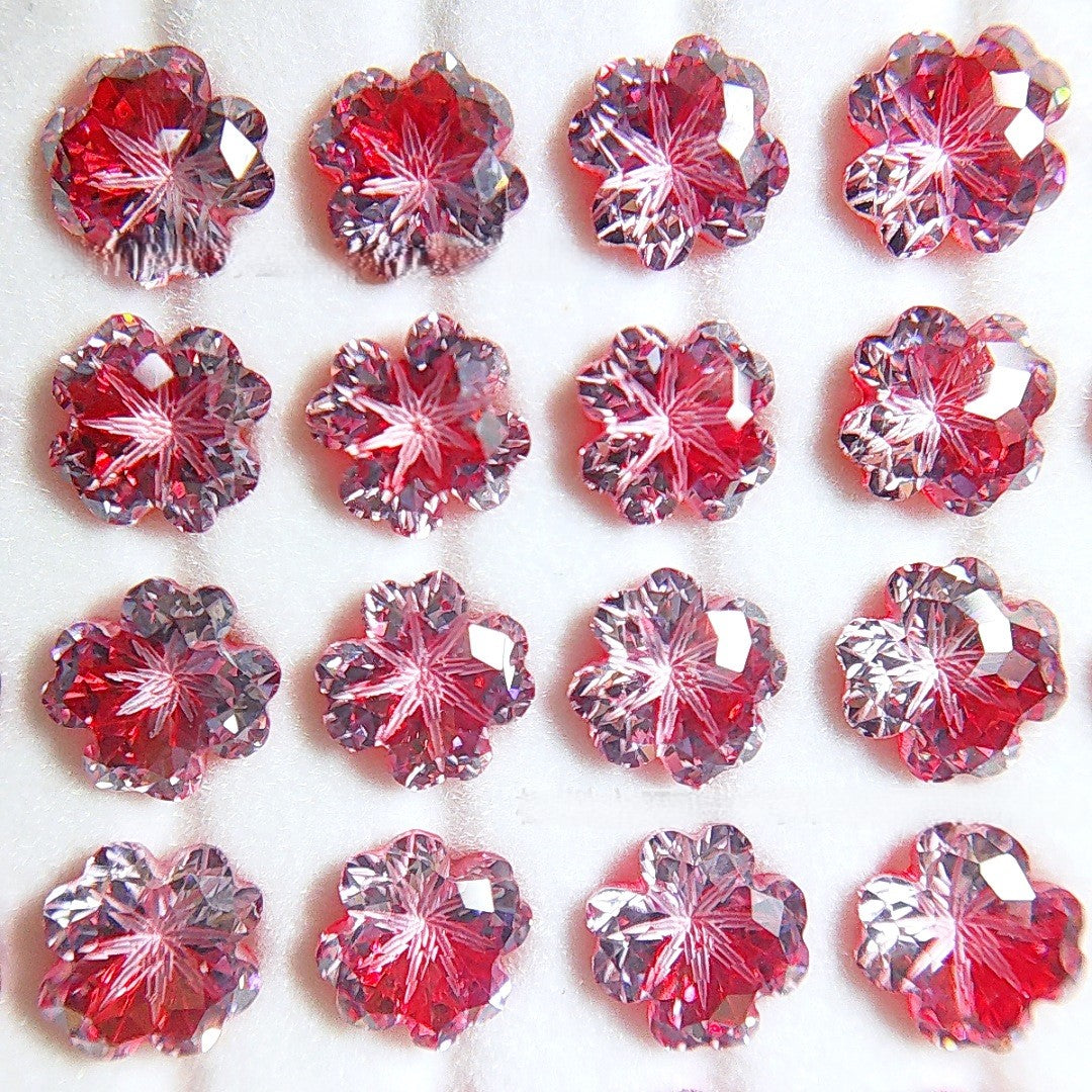 5A 6mm Lucky Clover Sandwich Coated Loose CZ Stone - 2pcs