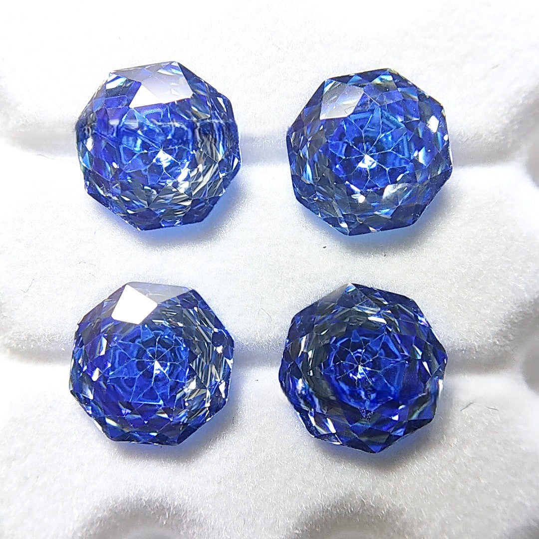 5A 6-8mm Octagonal Sweetheart Millennium Rose Cut Loose CZ Stone - 2pcs