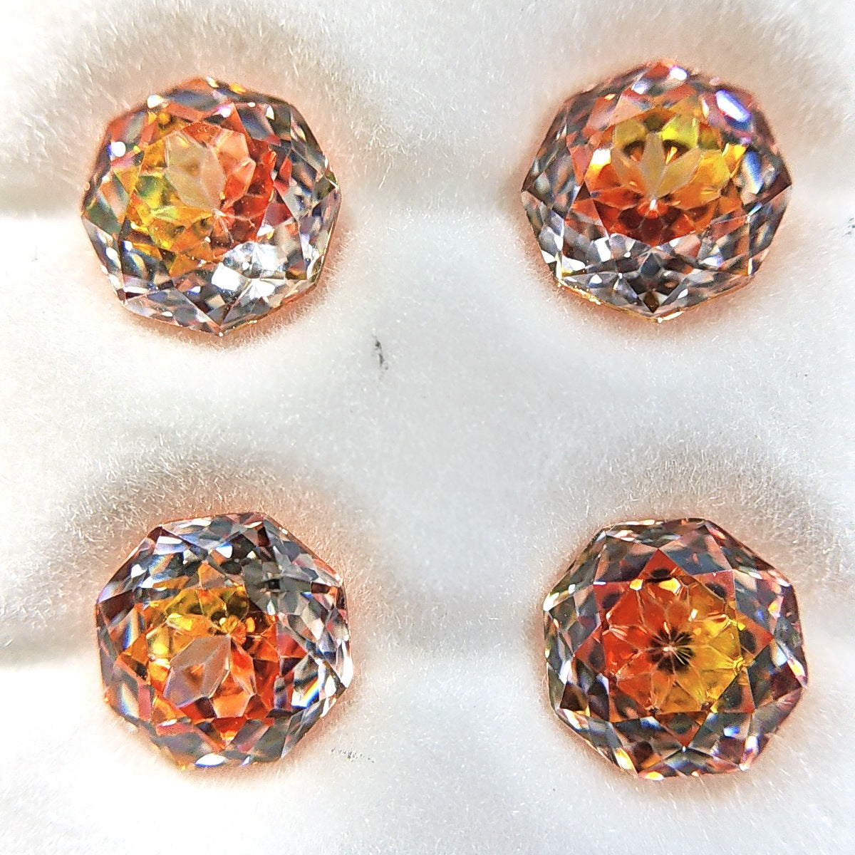 5A Octagonal Rose Cut Sandwich Loose CZ Stone - 2pcs